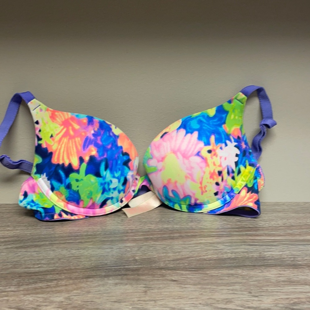 pink floral bra